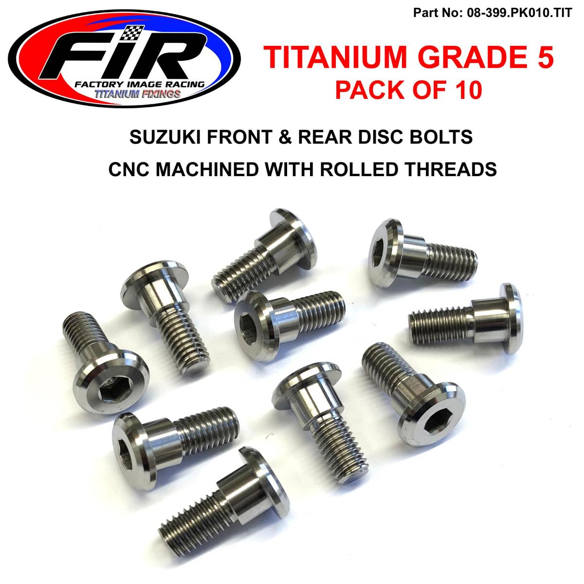 TI GR5 BOLTS DISC SUZUKI KIT/10, TITANIUM FRONT OR REAR KIT,  / FIR BRAND