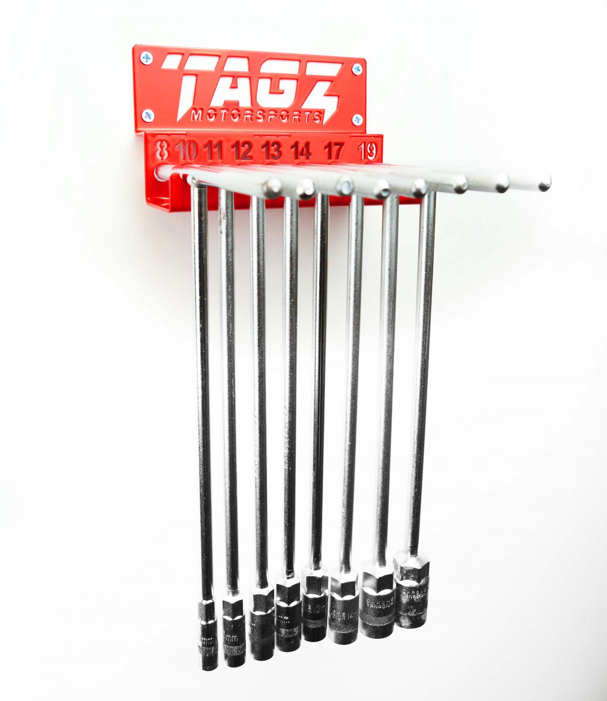 TAGZ ORGANISER T-BAR RACK RED, FITS UP TO 8 T-BARS