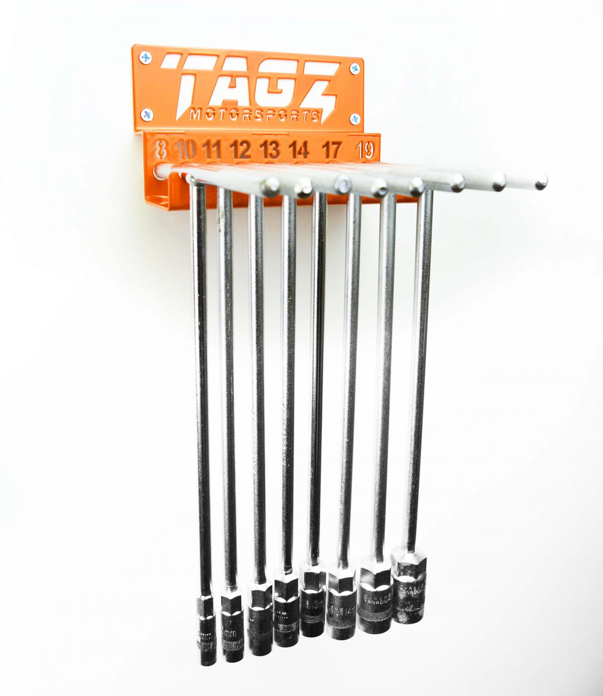 TAGZ ORGANISER T-BAR RACK ORANGE, FITS UP TO 8 T-BARS