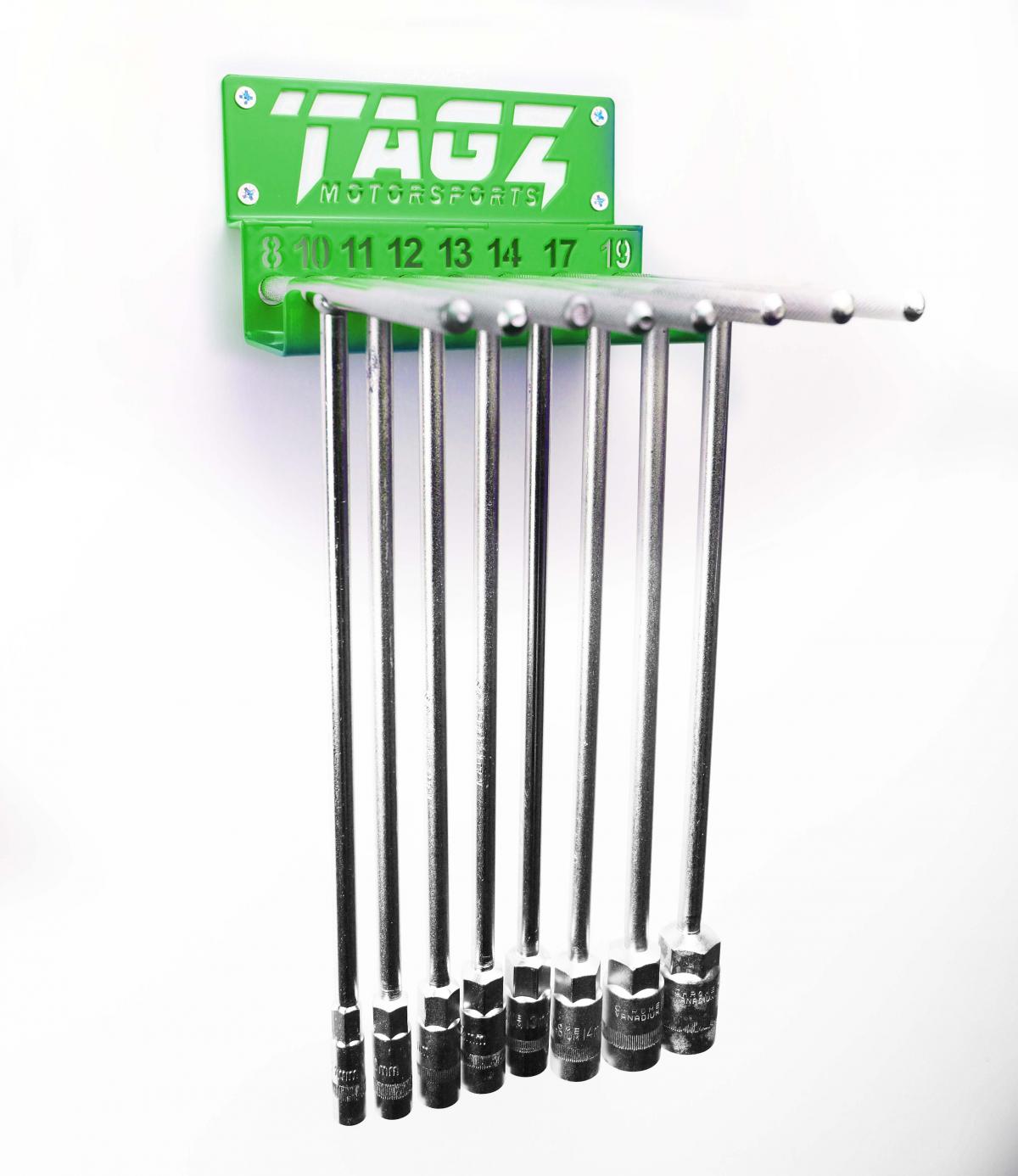 TAGZ ORGANISER T-BAR RACK GREEN, FITS UP TO 8 T-BARS