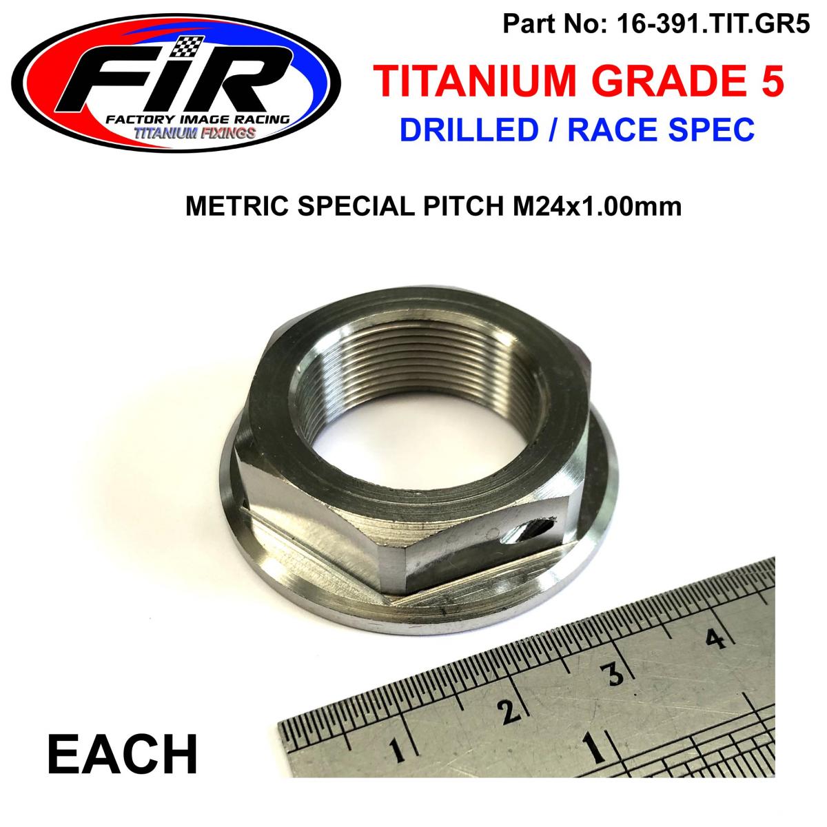 GR5 M24x1.00mm STEM NUT EACH, TITANIUM / CR RM RMZ YZ YZF,  / CNC