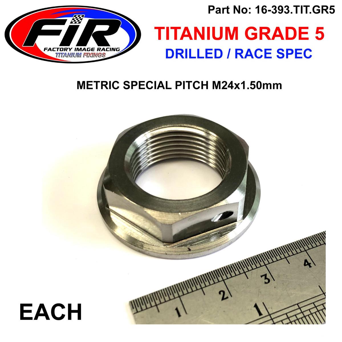 GR5 M24x1.50mm STEM NUT EACH, TITANIUM / KX KXF RM RMX DR CR XR,  / CNC