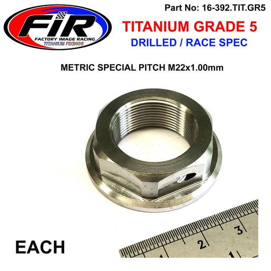 GR5 M22x1.00mm STEM NUT EACH, TITANIUM / KX KLX KDX CR RM,  / CNC