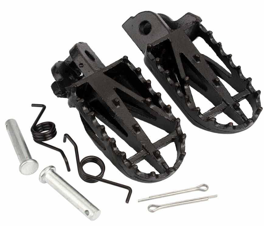 FOOT PEGS STEEL BLACK YZ, YAMAHA 87-96 YZ125 YZ250, WR