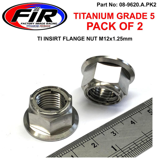 GR5 M12x1.25mm LOCK NUT PK2, Ti-GR5 INSERT LOCK FLANGE NUT,  / OEM HONDA 90305-KRN-A30