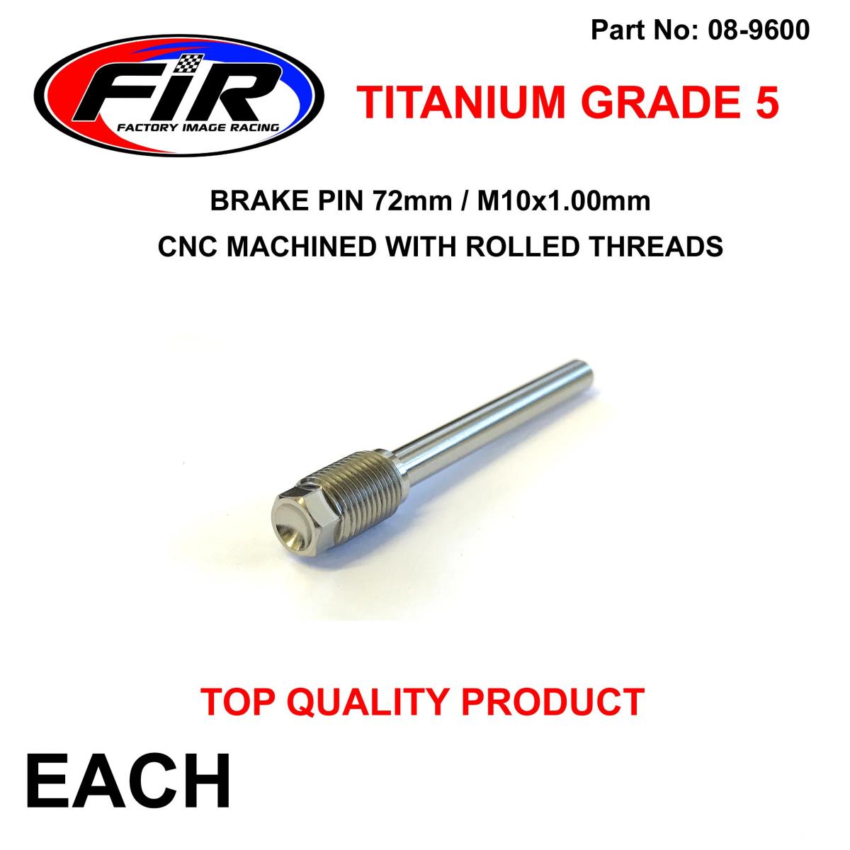 TITANIUM GR5 BRAKE PIN 72mm EACH, Cnc machined with rolled threads,  /