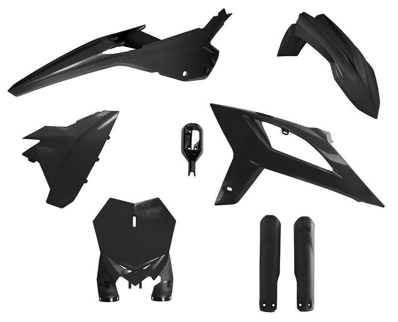 PLASTIC KIT/6 2020-22 BETA RX125-480 BLACK, RTECH R-KITBET-NR0-622