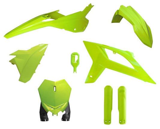 PLASTIC KIT/6 2020-22 BETA RX125-480 NEON YELLOW, RTECH R-KITBET-GF0-622