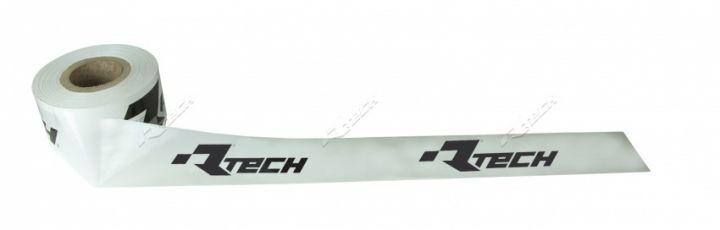 TRACK MARKER TAPE 120 MT - 1 KG WHITE + BLACK, TRACK TAPE WHITE & BLACK RTECH LOGO