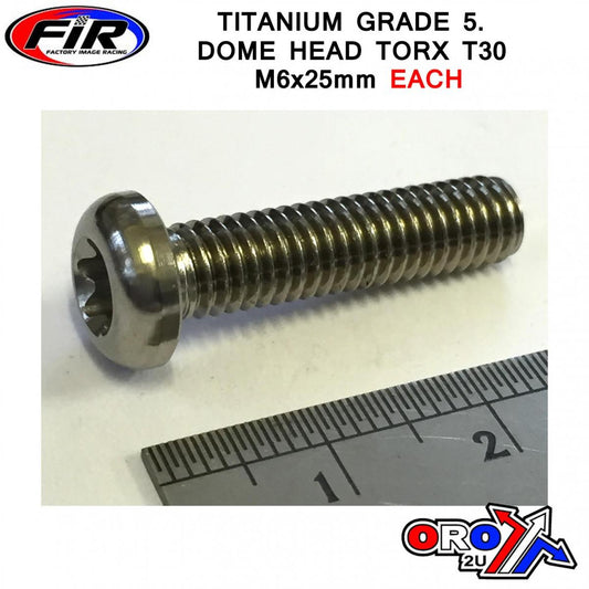 TITANIUM BUTTON TORX M6X25mm, TITANIUM GRADE 5 / EACH