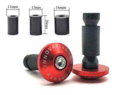 BAR ENDS 12-18mm RED, Anti Vibration Silder Plug Yamaha Kawasaki honda