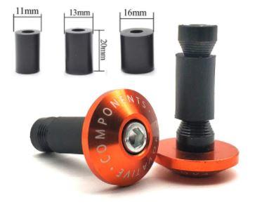 BAR ENDS 12-18mm ORANGE , Anti Vibration Silder Plug Yamaha Kawasaki honda