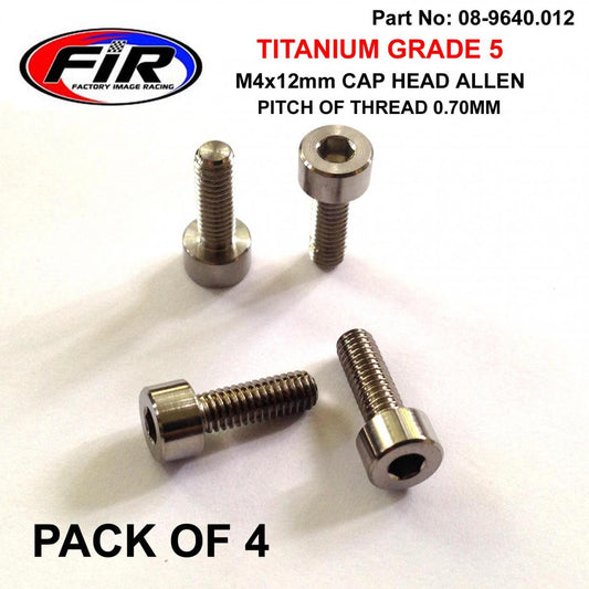 TITANIUM SKT ALLEN M4x12mm, CARB FLOAT BOWL SCREWS x 4,  / SOCKET CAP HEAD