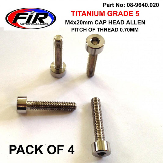 TITANIUM SKT ALLEN M4x20mm, CARB FLOAT BOWL SCREWS x 4,  / SOCKET CAP HEAD