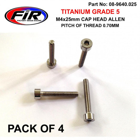 TITANIUM SKT ALLEN M4x25mm, CARB FLOAT BOWL SCREWS x 4,  / SOCKET CAP HEAD