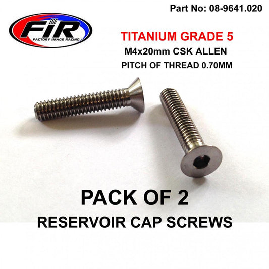 TITANIUM CSK ALLEN M4x20mm, RESERVOIR CAP SCREWS x 2,  / COUNTERSUNK