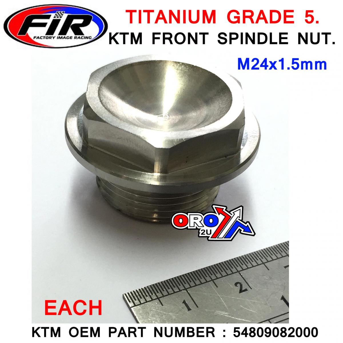 KTM OLD FRONT SPINDLE NUT M24x1.5, TITANIUM GRADE 5 / EACH, OEM 54809082000 /