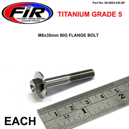 TITANIUM GR5 BOLT M6 x 35mm EACH, FLANGE OD: 15.90mm / HEX SIZE: 8mm,  / PANEL BOLT FIXING PLASTIC