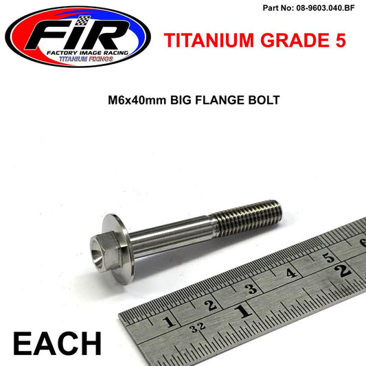 TITANIUM GR5 BOLT M6 x 40mm EACH, FLANGE OD: 15.90mm / HEX SIZE: 8mm,  / PANEL BOLT FIXING PLASTIC