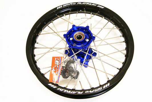 18x2.15 WHEEL KTM BLACK/BLUE/SILVER, GLOSS BLACK RIM, BLUE HUB,SILVER NIPPLES, SP052.04.84.01.99 MX-5030