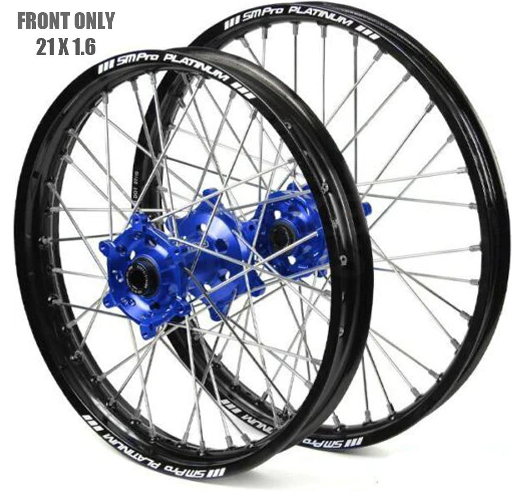 21x1.60 WHEEL KTM GLOSS BLACK/BLUE/SILVER, GLOSS BLACK RIM, GLOSS BLUE HUB, SILVER NIPPLES, SP157.04.80.01.99