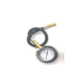 TYRE PRESSURE GAUGE WITH HOSE, 0-30PSI / 360° SWIVEL CHUCK / 45° HEAD