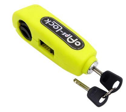 HANDLEBAR GRIP LEVER LOCK – YELLOW – ANTI THEFT SAFETY DEVICE