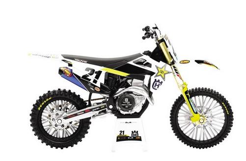 MODEL DIE CAST HUSQVARNA RACE TEAM, FC 450 JASON ANDERSON 2020 #21 SCALE 1:12, NEWRAY 58233