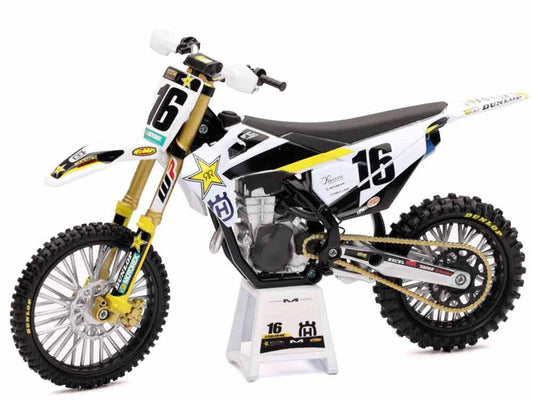 MODEL DIE CAST HUSQVARNA RACE TEAM, FC 450 ZACH OSBORNE 2020 #16 SCALE 1:12, NEWRAY 58243