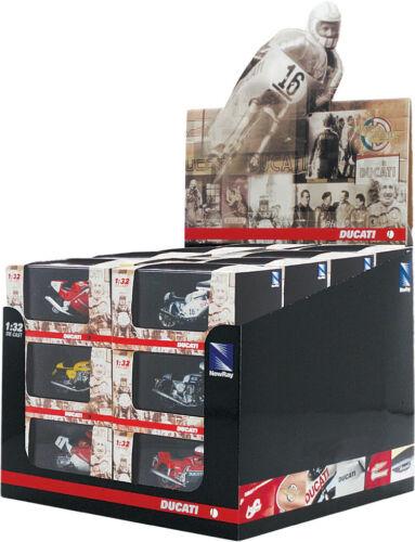 MODEL DIE CAST DUCATI ASSORTMENT, 12 STYLES, 24 PIECES SCALE 1:32, NEWRAY 06037IA