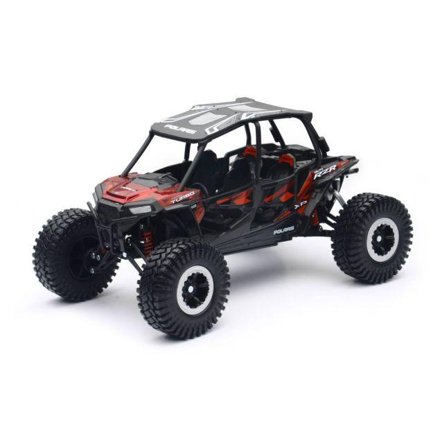 MODEL DIE CAST POLARIS RZR XP 4 TURBO, 2017, TITANIUM METALLIC, SCALE 1:18, NEWRAY 57976B