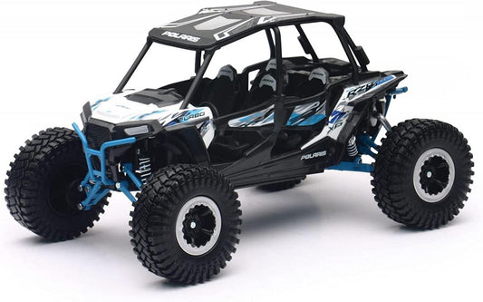 MODEL DIE CAST POLARIS RZR XP 4 TURBO, 2017, WHITE LIGHTNING, SCALE 1:18, NEWRAY 57976A