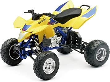 MODEL DIE CAST SUZUKI QUADRACER, 450R, BLUE & YELLOW, SCALE 1:12, NEWRAY 43393