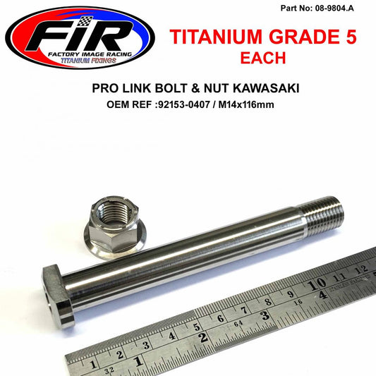 GR5 BOLT M14x116mm KAWASAKI, 92153-0407 & 92015-1401 EACH, TITANIUM FACTROY IMAGE RACING