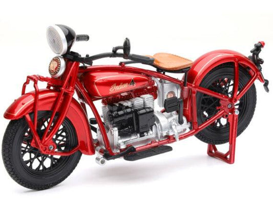 MODEL DIE CAST 1930 INDIAN, RED & BLACK, SCALE 1:12, NEWRAY 58223