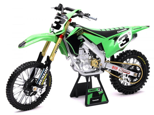 MODEL DIE CAST KAWASAKI KX450, ELI TOMAC #3, SCALE 1:6, NEWRAY 49663