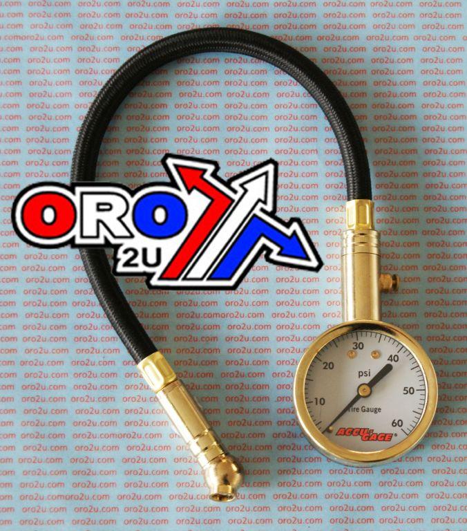 TYRE PRESSURE GAUGE 60 PSI, WITH HOSE & BLEED 45* TIP, ACCU-GAGE H60XA