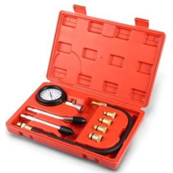 PETROL ENGINE COMPRESSION TEST TOOL KIT, 10 12 14 & 18mm PLUGS / 0-300psi 0-20bar