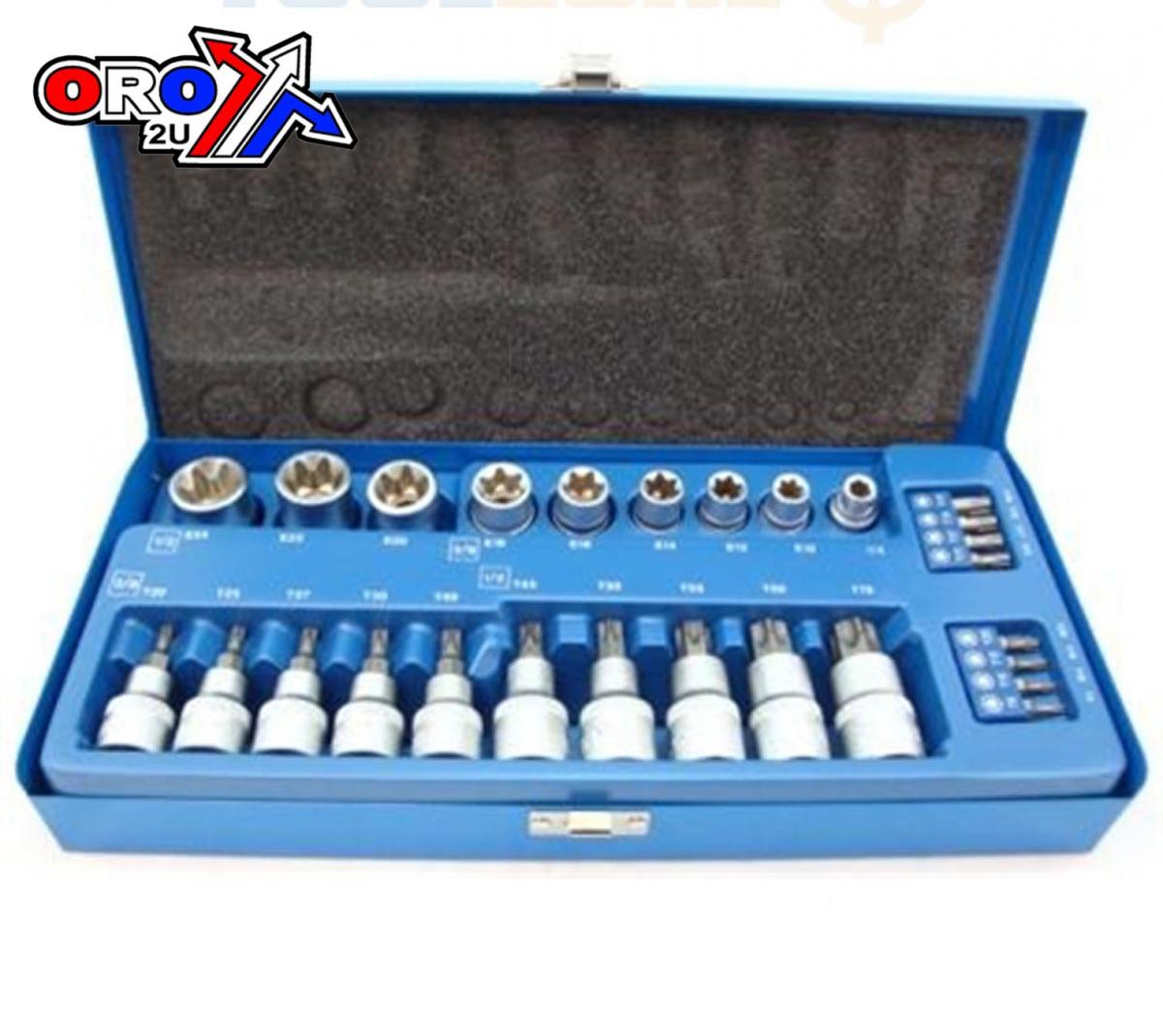 TORX / STAR SOCKET & BITS 27Pc KDPSD128