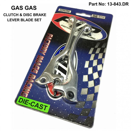 LEVER BLADE SET 97-99 GAS GAS, DIA CAST ALUMINIUM SILVER, MX-08493