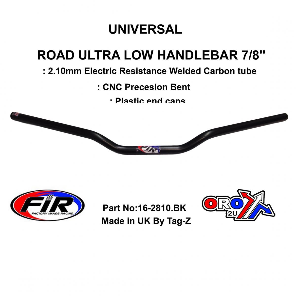 ROAD ULTRA LOW HANDLEBAR 7/8'', S/BIKE SPORTS UNIVERSAL MAT BK,  / REN REF : 758-01