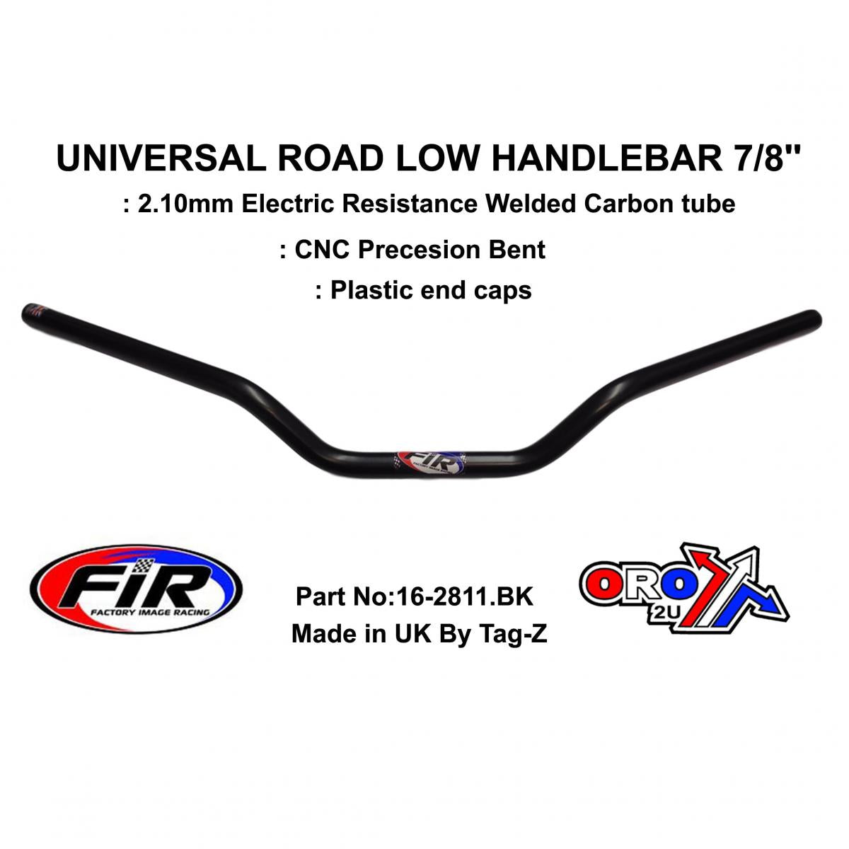 ROAD LOW HANDLEBAR 7/8'', S/BIKE SPORTS UNIVERSAL MAT BK,  / REN REF : 754-01