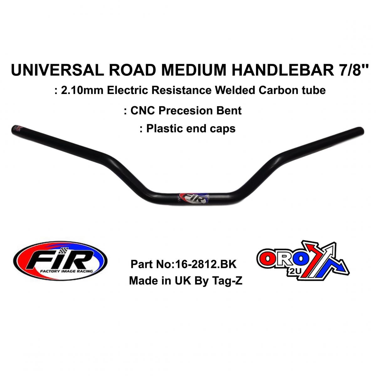 ROAD MEDIUM HANDLEBAR 7/8'', S/BIKE SPORTS UNIVERSAL MAT BK,  / REN REF : 755-01