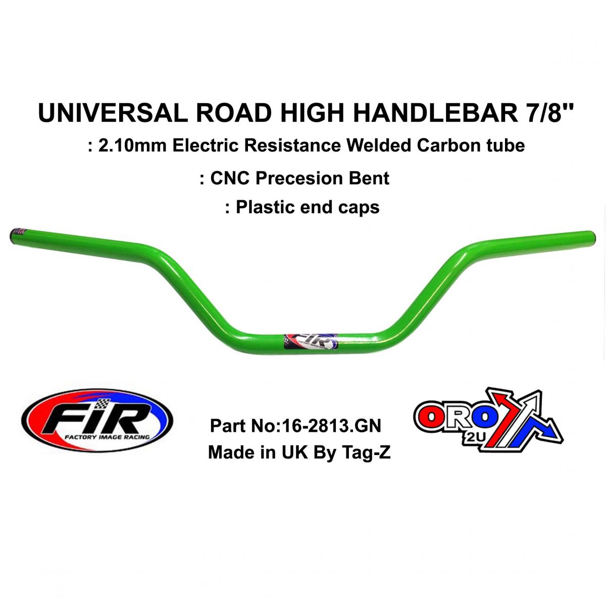 ROAD HIGH HANDLEBAR 7/8'', S/BIKE SPORTS UNIVERSAL GREEN,  / REN REF : 756-01