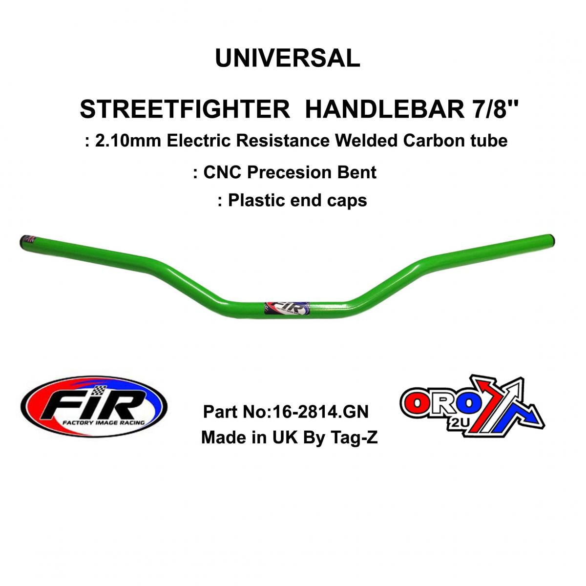 STREETFIGHTER HANDLEBAR 7/8'', ROAD SPORTS UNIVERSAL GREEN,  / REN REF : 789-02