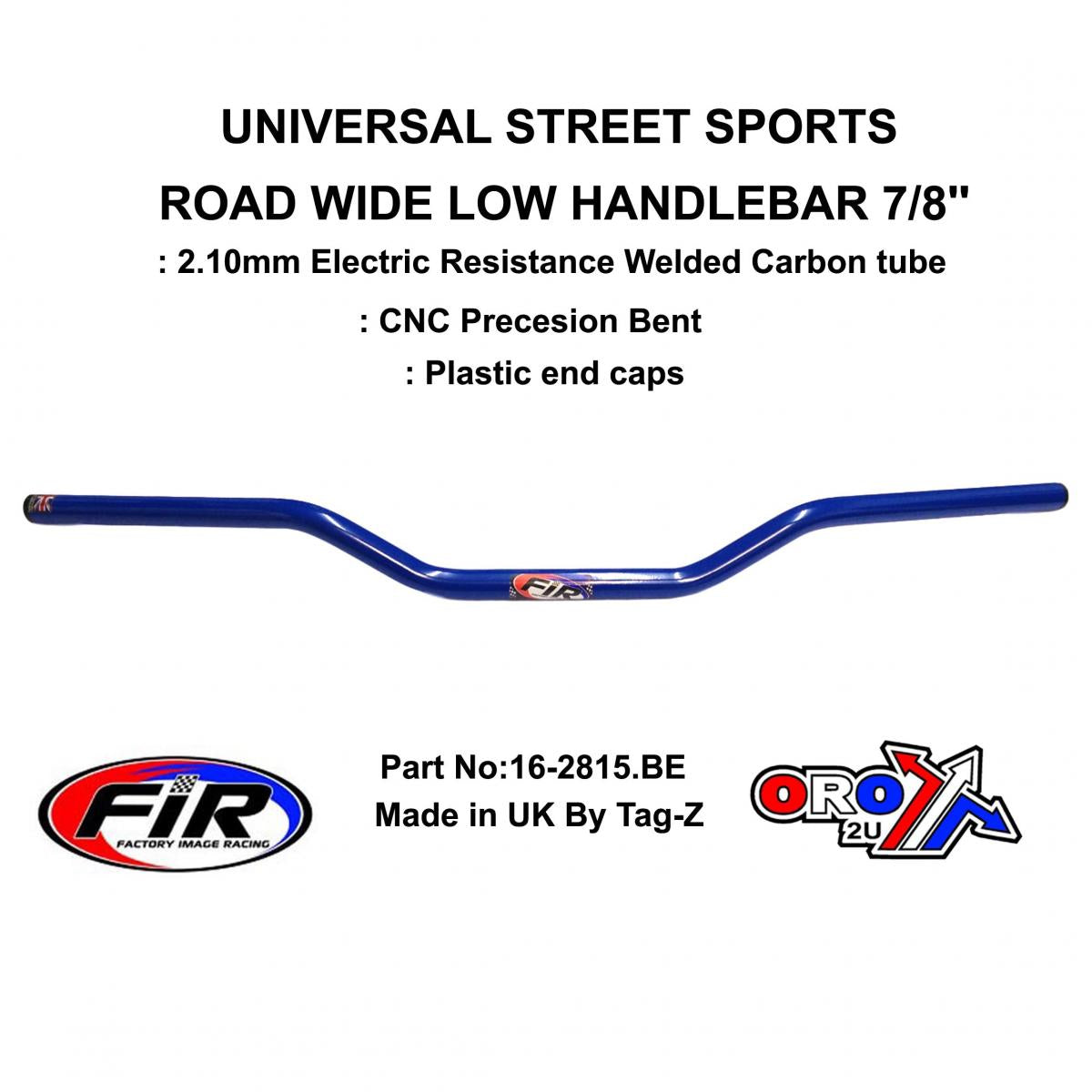 ROAD WIDE LOW HANDLEBAR 7/8'', STREET SPORTS UNIVERSAL BLUE,  / REN REF : 749-02