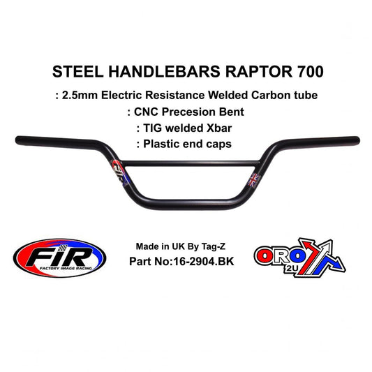 STEEL HANDLEBARS RAPTOR 700,  / MAT BLK 22mm 7/8'', REF 48-811 / 811-01