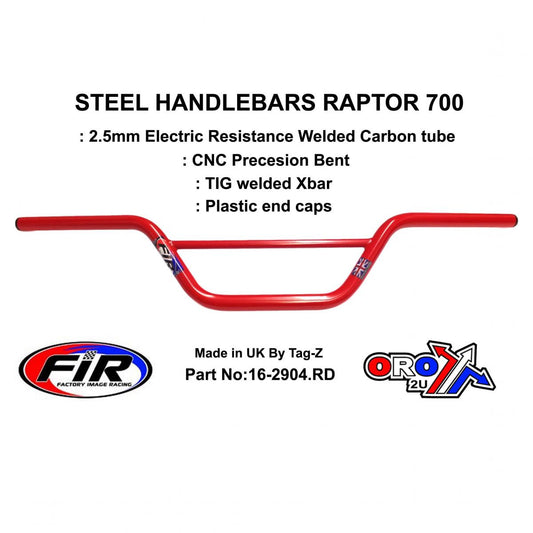 STEEL HANDLEBARS RAPTOR 700,  / RED 22mm 7/8'', REF 48-811 / 811-01