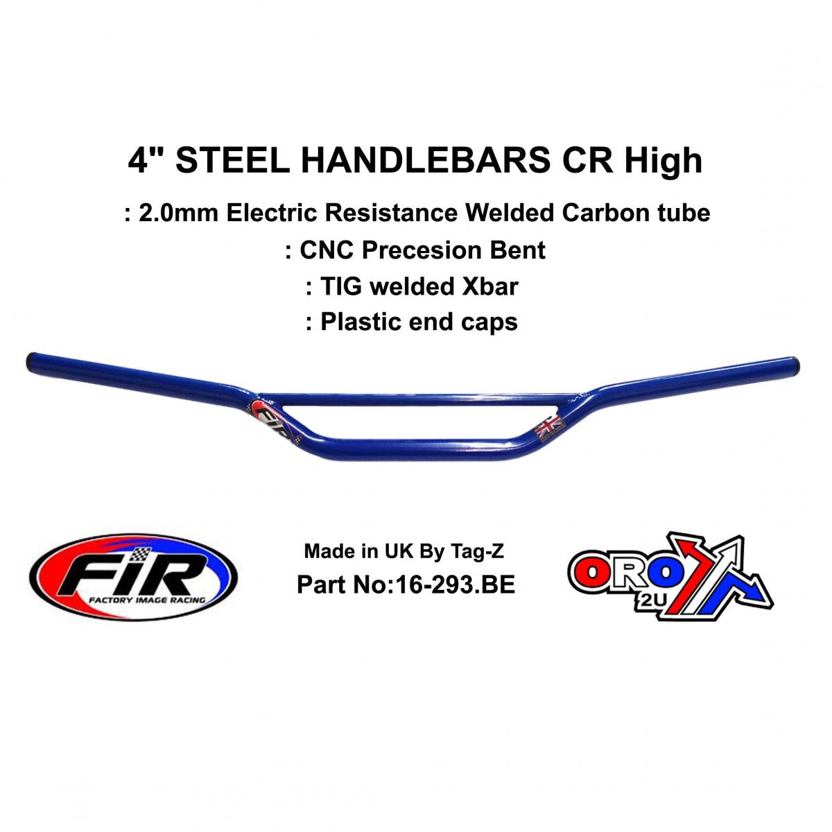 4" STEEL HANDLEBARS CR High HONDA CR / REN RE: 773-01