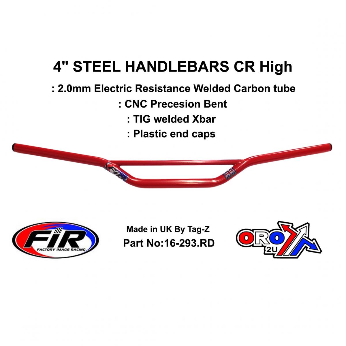 4" STEEL HANDLEBARS CR High HONDA CR / REN RE: 773-01